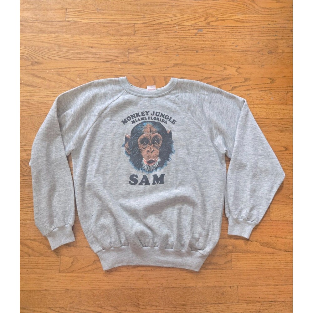 Vtg Monkey Jungle Zoo Miami Florida Crewneck Sweatshirt Size XL